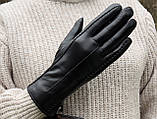 Жіночі шкіряні рукавички на мутоновому хутрі., фото 4