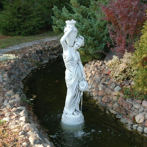 Скульптура садовая «Девушка с кувшинами» Серебряный - фото 1 - id-p487407273