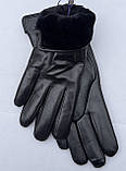 Жіночі шкіряні рукавички на мутоновому хутрі., фото 3