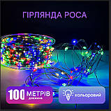 Гірлянда Роса нитка 1000 LED 100 м з пультом 220В мультиколор, фото 3
