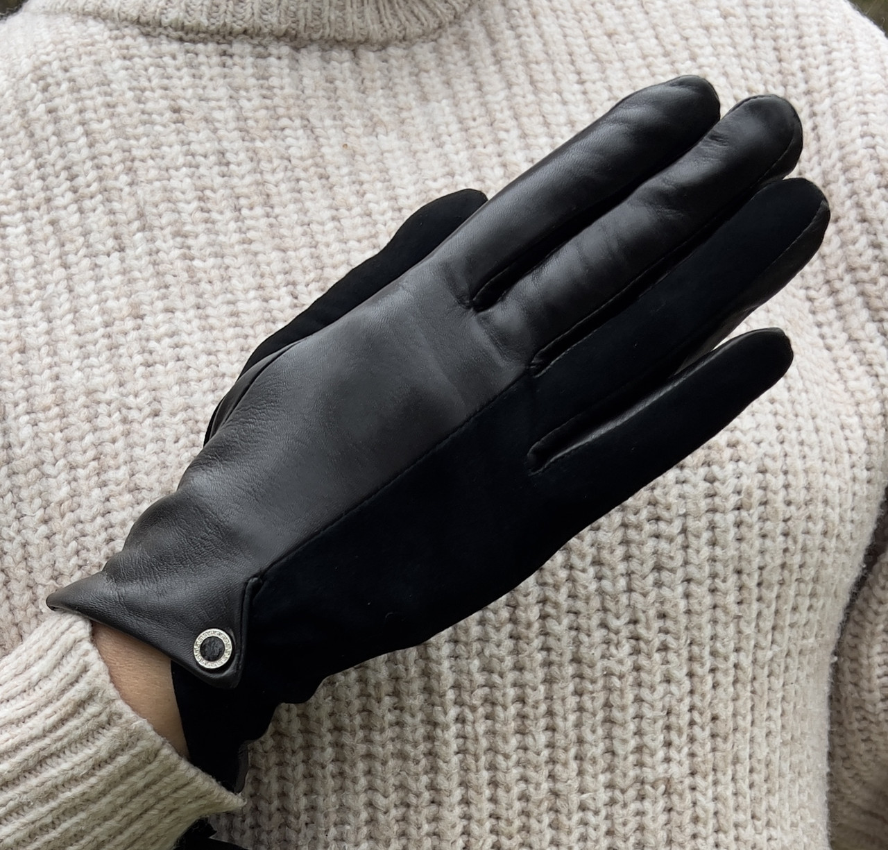 Жіночі шкіряні рукавички на підкладці, фото 1