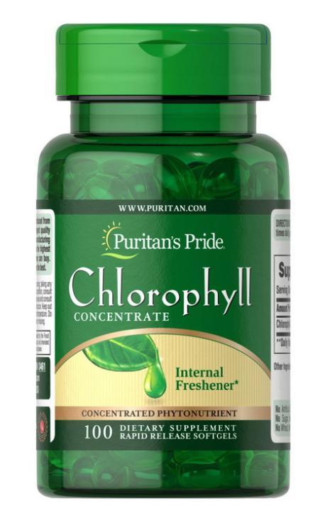 Харчова добавка Chlorophyll Concentrate 50 mg 100 Softgels, фото 1