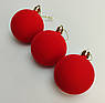 Ялинкові кулі оксамитові круглі світло-червоні 6 см | набір 6 шт | новорічні прикраси | іграшки для ялинки | 8 різновидів кольорів, фото 7