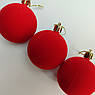 Ялинкові кулі оксамитові круглі світло-червоні 6 см | набір 6 шт | новорічні прикраси | іграшки для ялинки | 8 різновидів кольорів, фото 9