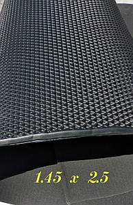 Листовий матеріал для автокилимків (EVA листовий). Чорний ромб. 2.5м х 1.45м