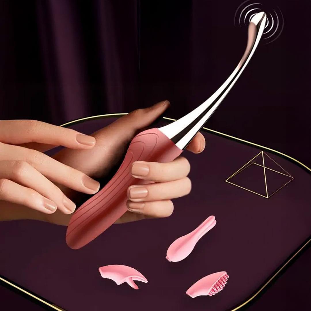 Вібратор для задоволення із трьома насадками