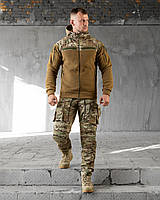 Тактичний костюм Oblivion urban койот/мультики, військова демісезонна форма фліс штурмові штани рипстоп
