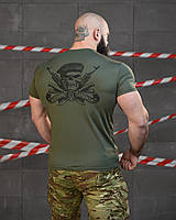 Тактична військова футболка олива поліестер, армійська потовідвідна футболка, футболка повітропроникна олива зсу lkj dsa bvf