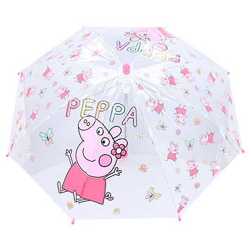 Дитяча парасоля прозора тростинка Свинка Пеппа 3-6 років (діаметр купола 69 см)