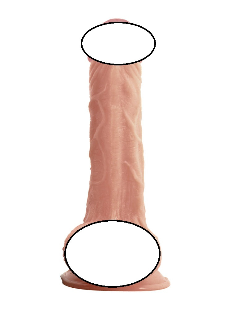 Реалістичний фалоімітатор (ділдо) з яєчками на присосці, фото 1