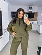 Костюм жіночий двошаровий фліс Модель: 1483-05316 GR Колір: хакі, синій, чорний, фото 8