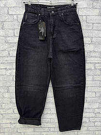 Чоловічі джинси  baggy на байці у чорному кольорі