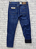 Чоловічі утеплені прямі сині джинси, фото 2