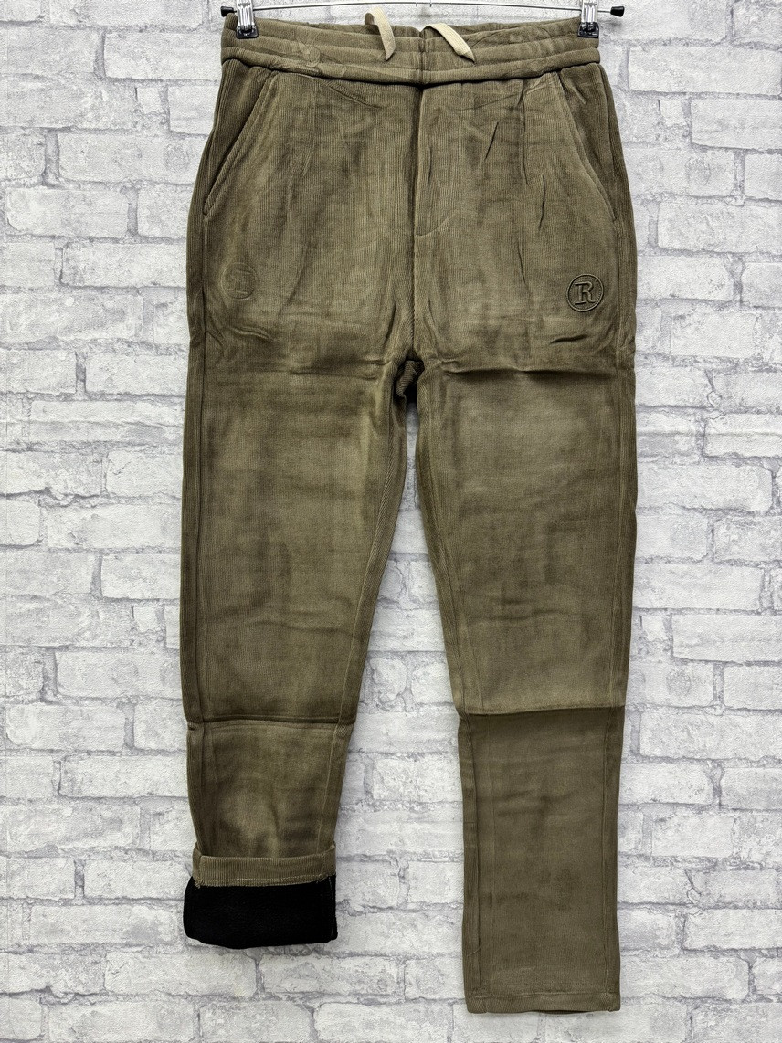 Привужені вельветові чоловічі штани на флісі, фото 1