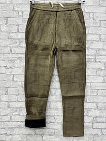 Привужені вельветові чоловічі штани на флісі