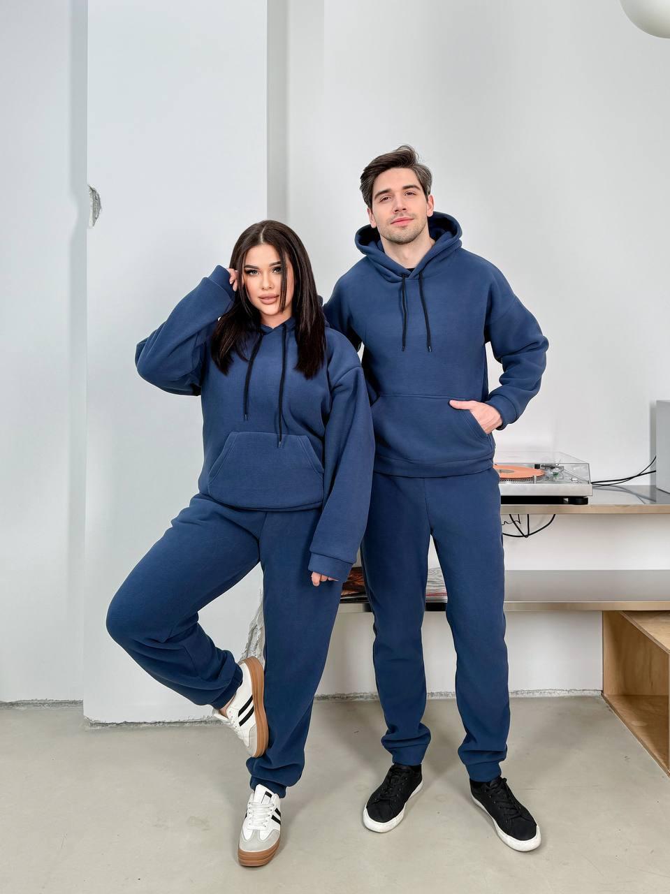 Костюм жіночий з капюшоном фліс Модель: 1483-05315 GR Колір: хакі, синій, фото 1