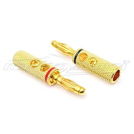 Штекер акустичний Banan під кабель,1 шт, gold, метал, фото 2