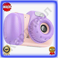 TОП Детская фотокамера Hoco Air Max Pink цифровая камера для детей с двумя объективами для фото и видео TOP100