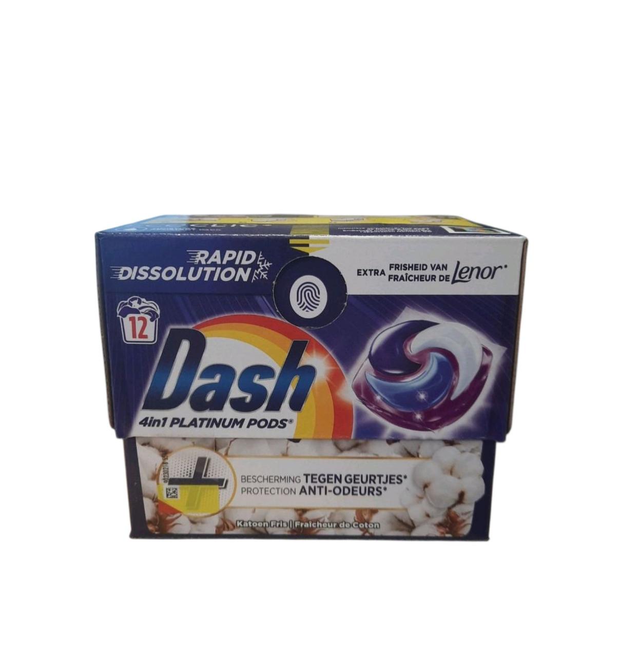 Капсули для прання Dash platinum pods coton universal 4in1 ,12 шт