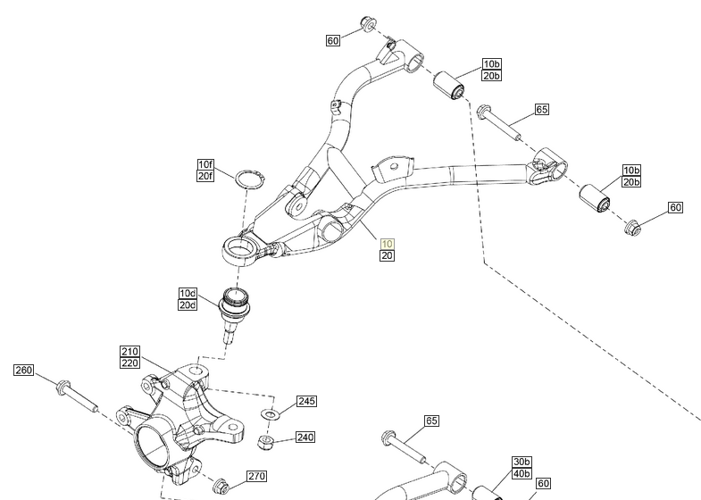 Ричаг передній верхній лівий для квадроциклів BRP Can-Am Outlander G3 715010989, фото 1