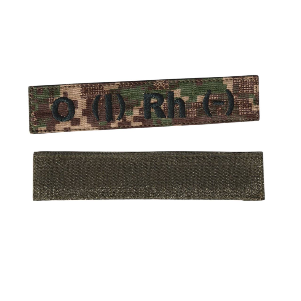 Нашивка група крові 1 - військовий / армійський шеврон ЗСУ, зелений колір на фоні хижак. 2,8 см * 12,5 см, фото 1