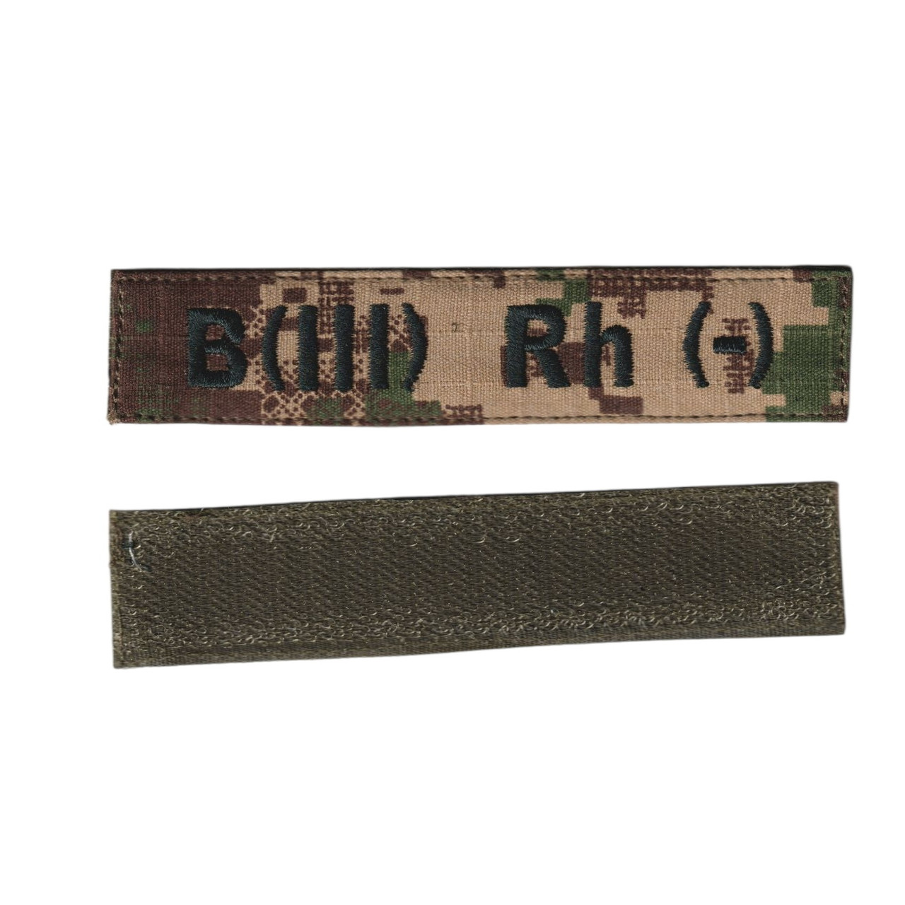 Нашивка група крові 3- військовий / армійський шеврон ЗСУ, зелений колір на фоні хижак. 2,8 см * 12,5 см, фото 1