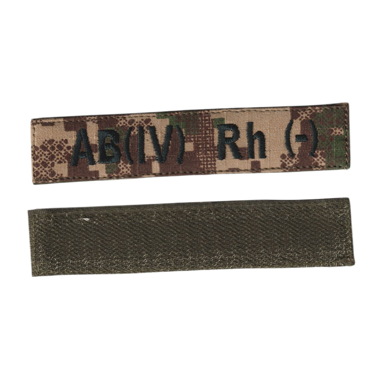 Нашивка група крові 4 - військовий / армійський шеврон ЗСУ, зелений колір на фоні хижак. 2,8 см * 12,5 см, фото 1