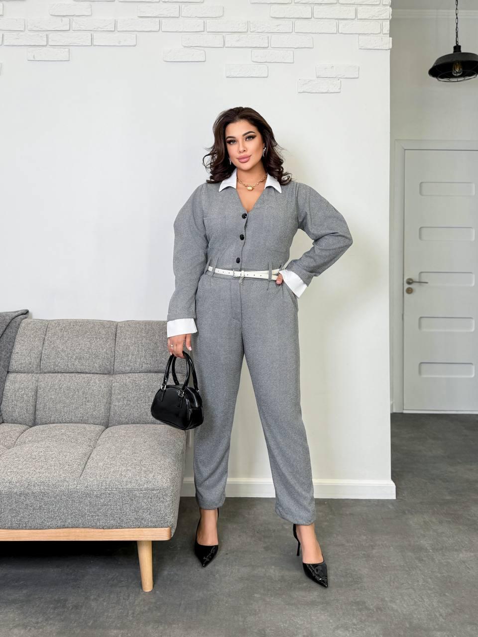 Комбінезон жіночий двосторонній кашемір Модель: 1483-05148 GR Колір: сірий, фото 1