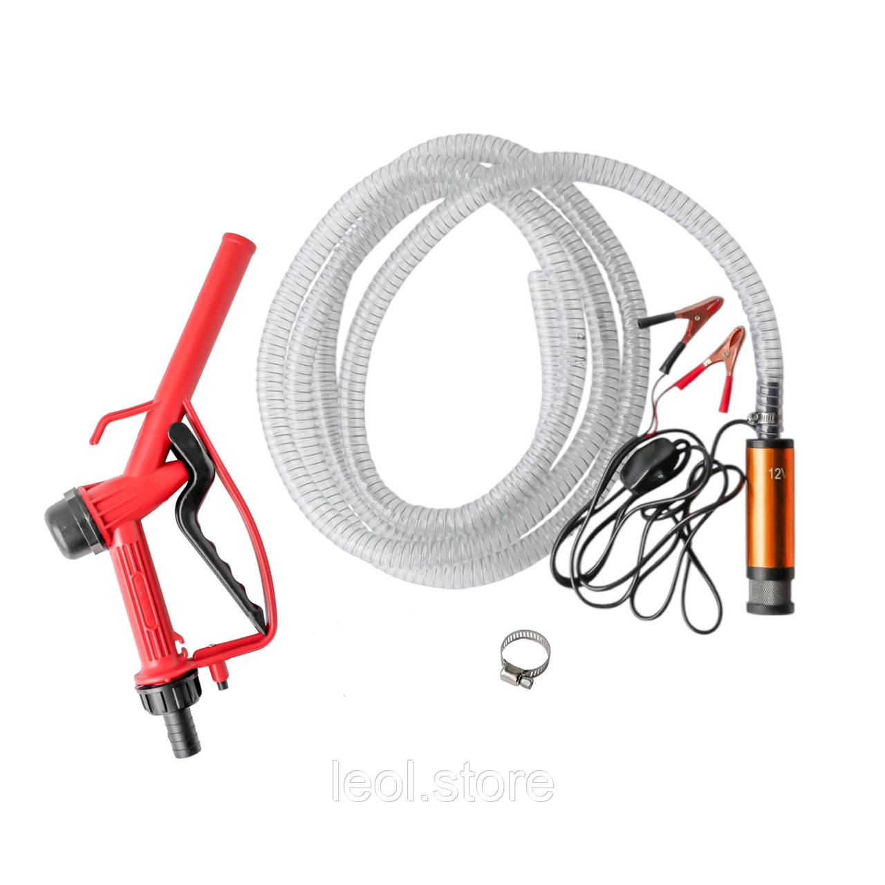 Насос для перекачування палива 12 V з шлангом і пістолетом 38 мм, фото 1