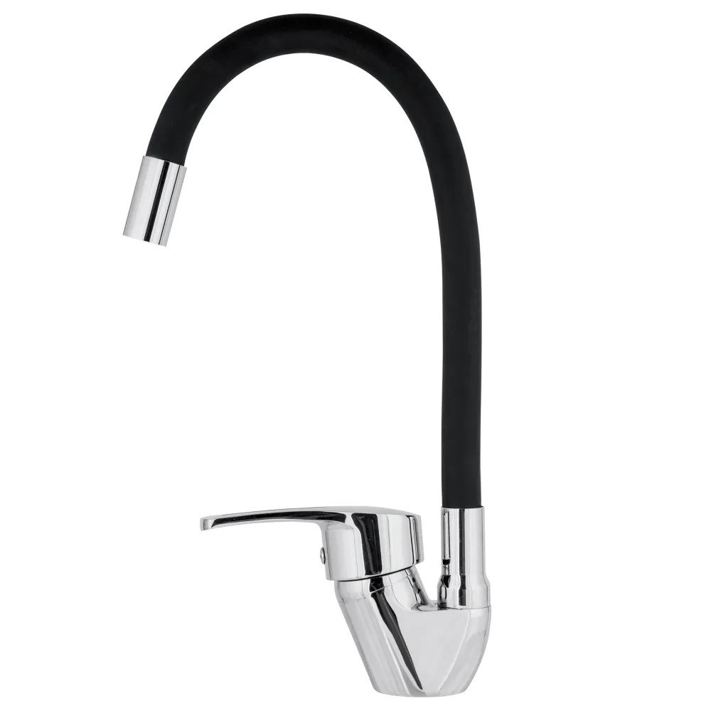 Змішувач для кухні Rubineta Flexy 33 BK гнучкий чорний AND HA-181, фото 1