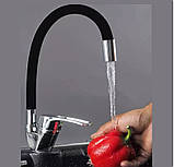 Змішувач для кухні Rubineta Flexy 33 BK гнучкий чорний AND HA-181, фото 2