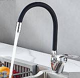 Змішувач для кухні Rubineta Flexy 33 BK гнучкий чорний AND HA-181, фото 6