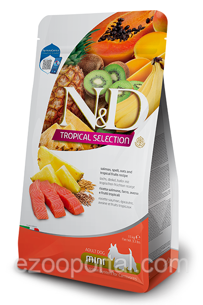 Сухий корм для собак Farmina N&D TROPICAL SELECTION ADULT MINI 5кг з лососем та тропічними фруктами, фото 1