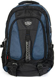Рюкзак туристичний на 40 літрів чорно-синій для ноутбука 15" підлітковий спортивний тканинний Power in Eavas 8212 50x35x25 см