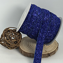 Стрічка оксамитова 2см із люрексом темно-синій