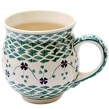 Кружка керамічна Бочечка  0,5 л Green swirl, фото 3