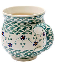 Кружка керамічна Бочечка  0,5 л Green swirl, фото 4