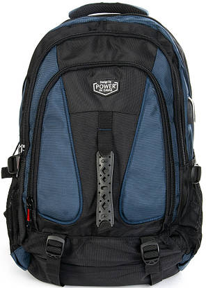 Рюкзак туристичний на 43 літри чоловічий синій тканиний міський для ноутбука 15" з кишенями 50х35х25см Power In Eavas 8212, фото 1