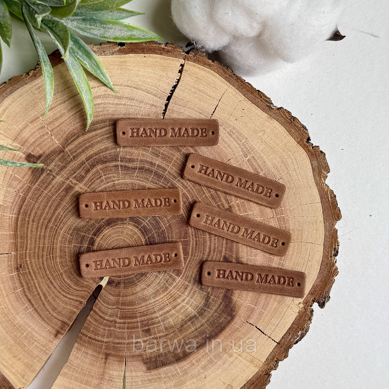 Шкіряна бірка пришивна 4 на 1 см ПІД ВАШЕ ЛОГО