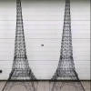 Ейфелева вежа DecorArt без підсвітки, 220х60х60 см (чорна, біла)