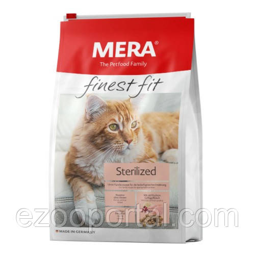 Сухий корм для котів Mera Finest Fit Sterilized зі свіжим м'ясом птиці та журавлиною 10 кг, фото 1