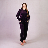 Жіноча тепла велюрова піжама з кишенями, фото 3