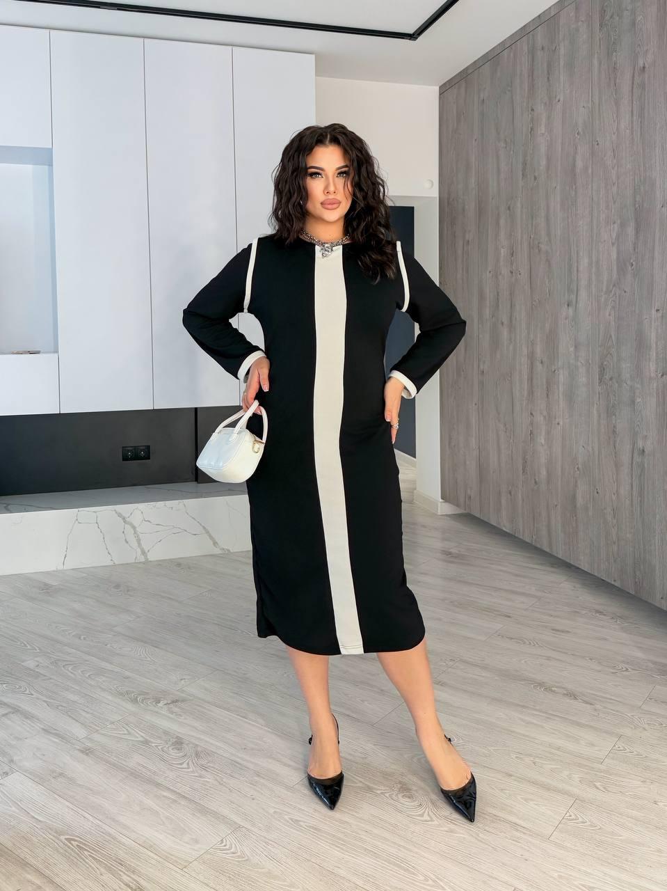 Сукня жіноча євро креп Модель: 1483-05181 GR Колір: чорний, фото 1