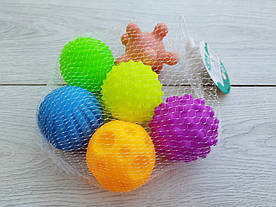 Сенсорні дитячі розвивальні м'ячики "Тактиліки" 6 шт.