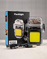 Електроімпульсна запальничка 9258 USB з ліхтариком iC227к ПП8037