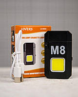 Електроімпульсна запальничка M8 USB з ліхтариком ПП8038