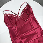 Шовковий пеньюар №6080 Бордо, фото 8