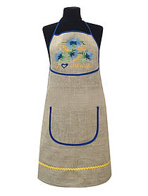 Вишитий фартух  "Волошки" 100% льон