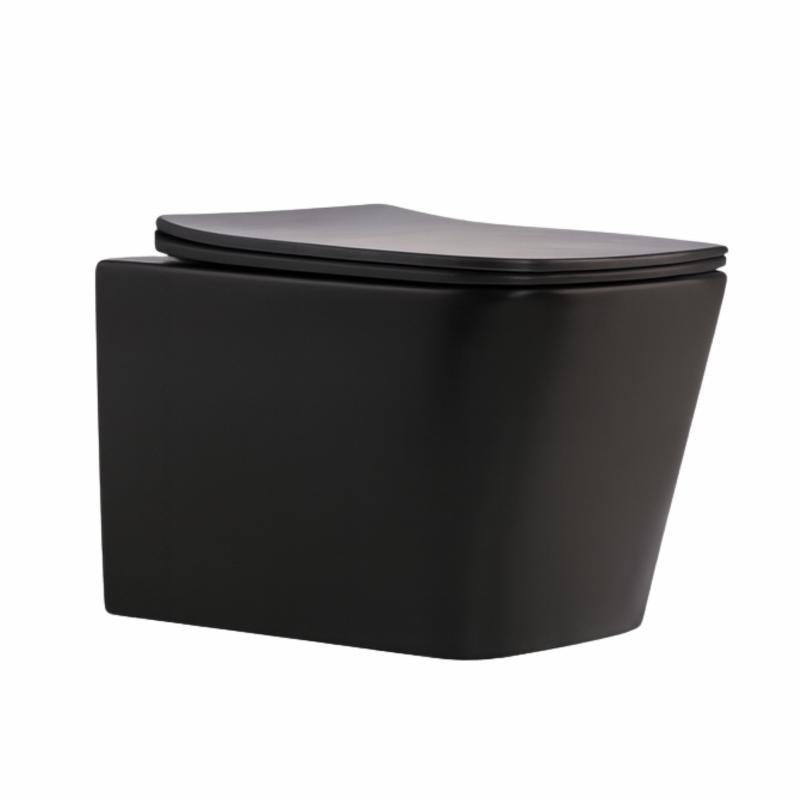 Унітаз підвісний Qtap Tern New Ultra Quiet безобідковий з сидінням Soft-close MATT BLACK QT17332303ASMB, фото 1