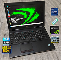 Великий ігровий ноутбук бу з Європи для дитини для навчання для ігр Core i7 SSD NVIDIA Dell 7520